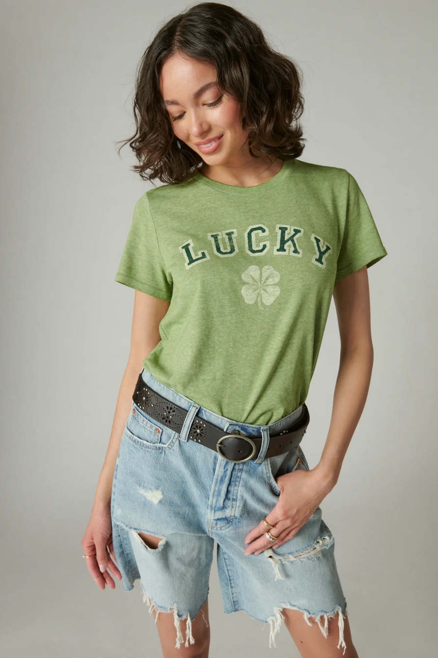 LUCKY CLOVER LOGO CREW TEE, image 2