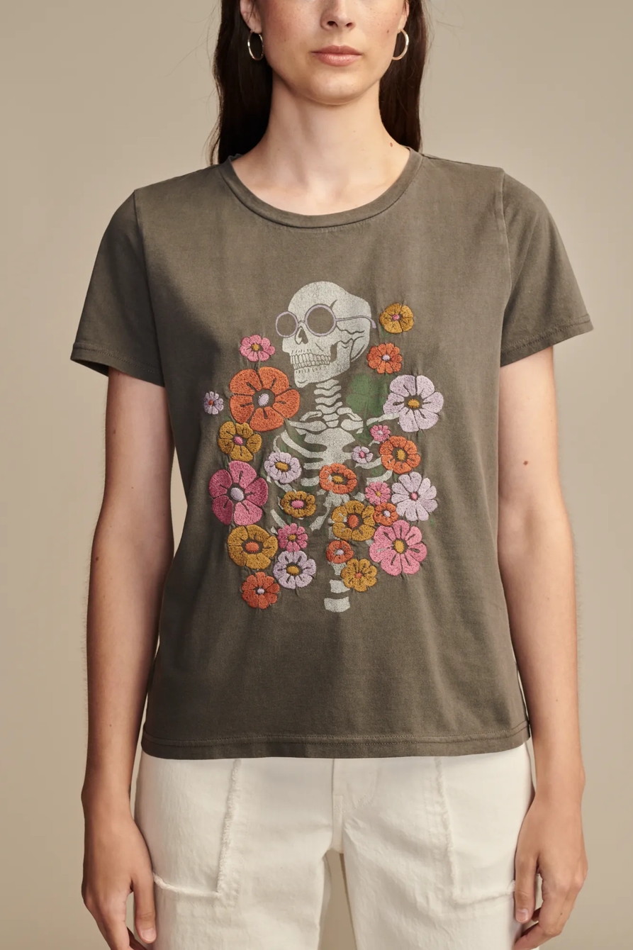 FLOWERS AND SKELETON CLASSIC CREW, image 2