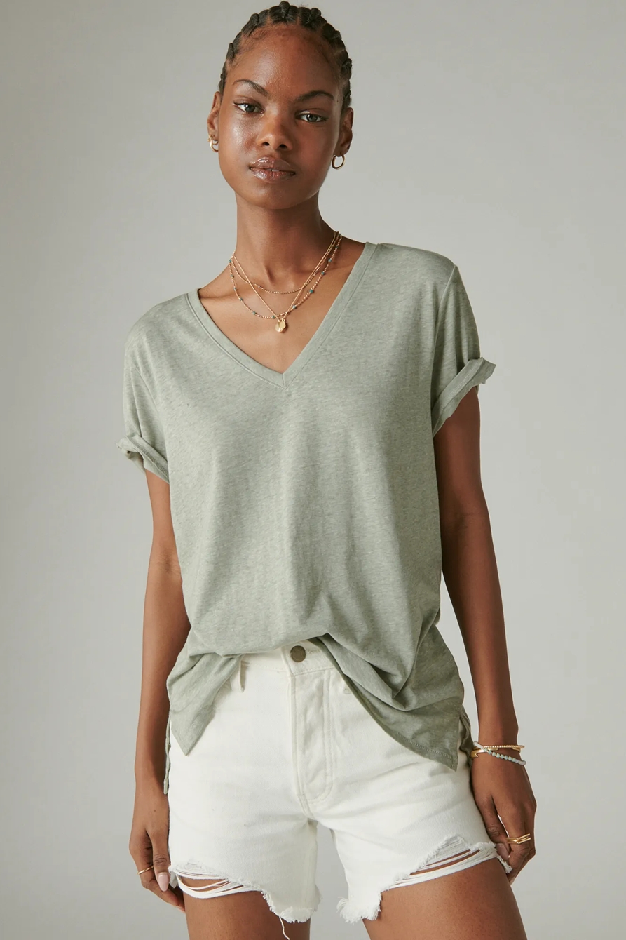V NECK TEE, image 2