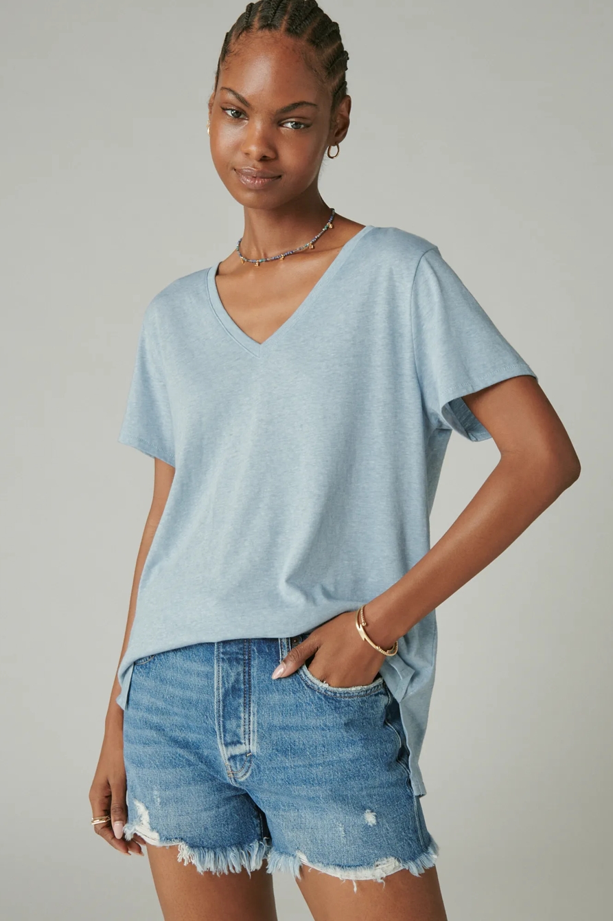 V NECK TEE, image 2