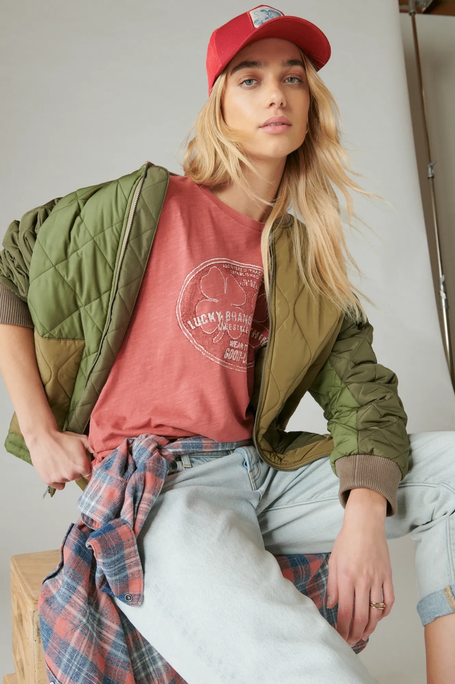 LUCKY DOUBLE CLOVER BOYFRIEND TEE, image 2