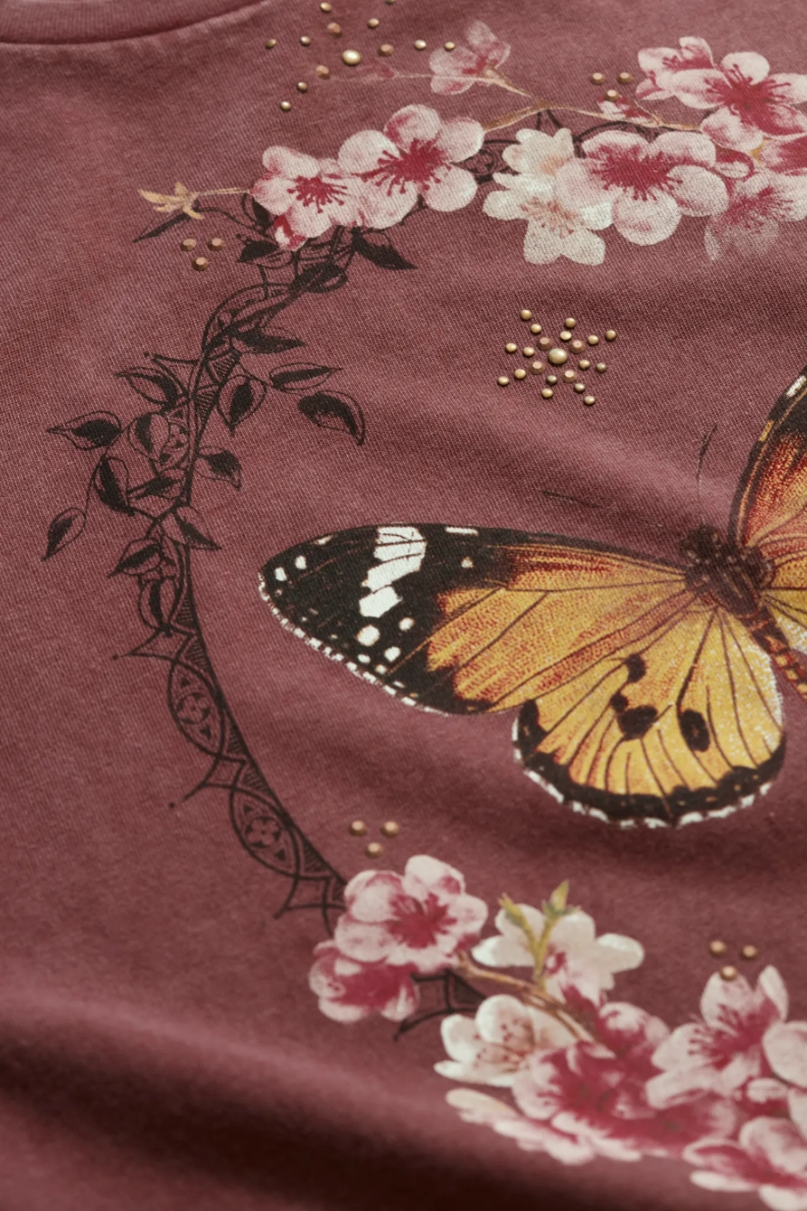 BUTTERFLY STUDS BOYFRIEND TEE, image 4