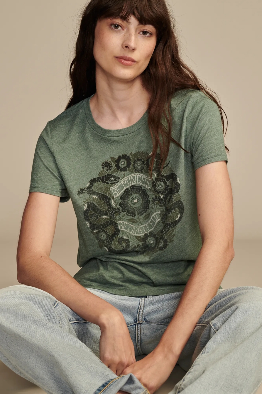 BE MINDFUL BE GRATEFUL SNAKE CLASSIC CREW, image 2