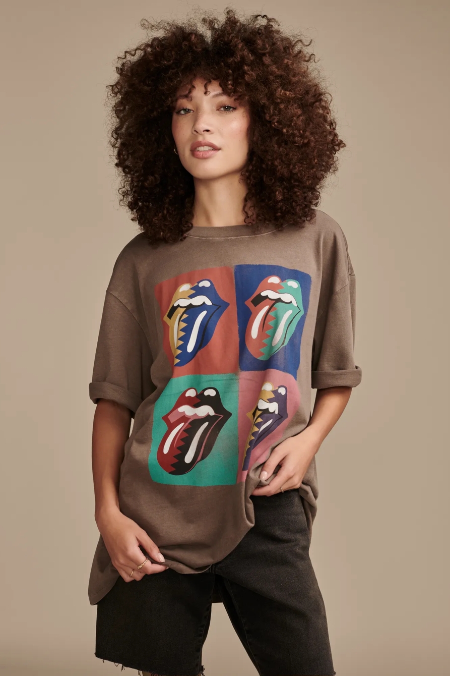 ROLLING STONES MULTI COLOR ICONS OVERSIZED TEE, image 1
