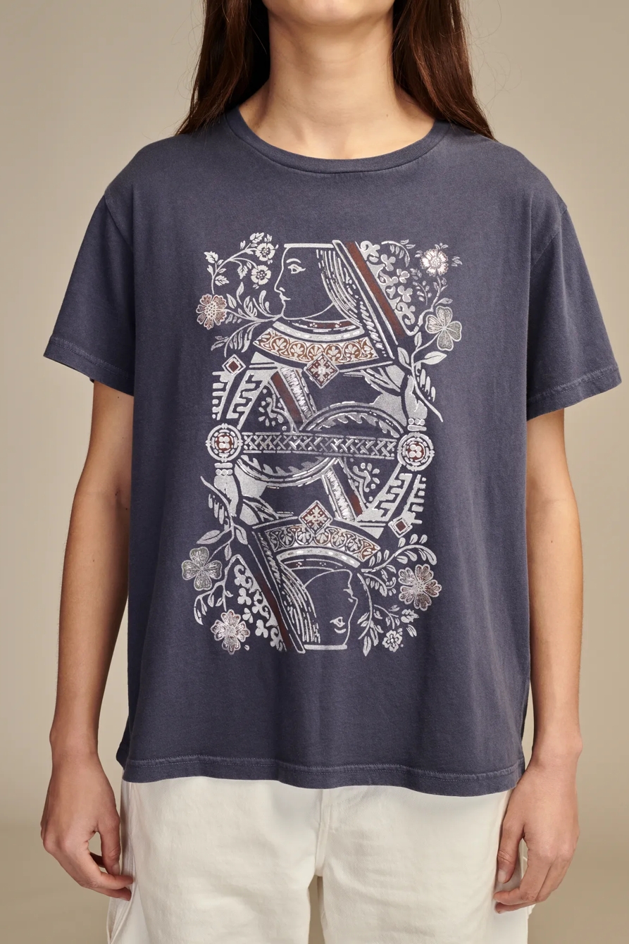 FLORAL QUEEN BOYFRIEND TEE, image 2