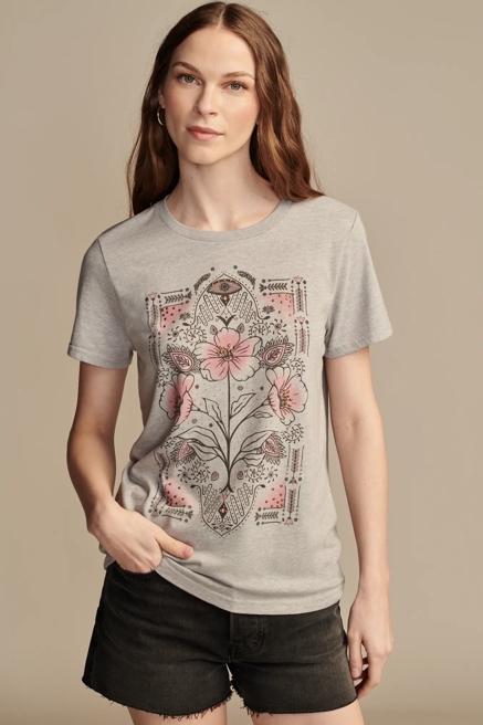 EMBELLISHED FLORAL FRAME CLASSIC CREW, image 1