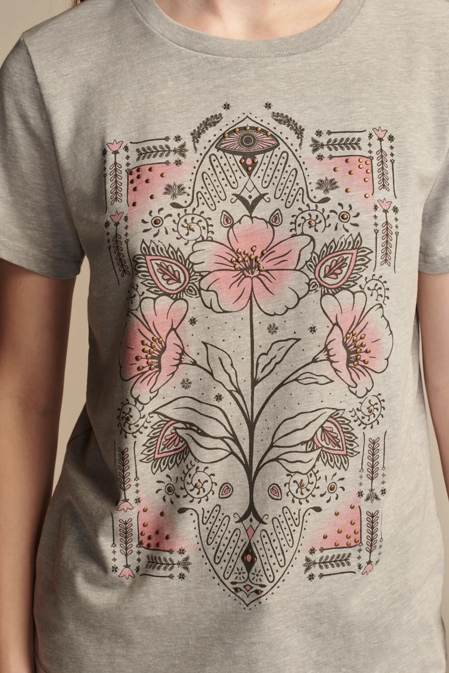 EMBELLISHED FLORAL FRAME CLASSIC CREW, image 3