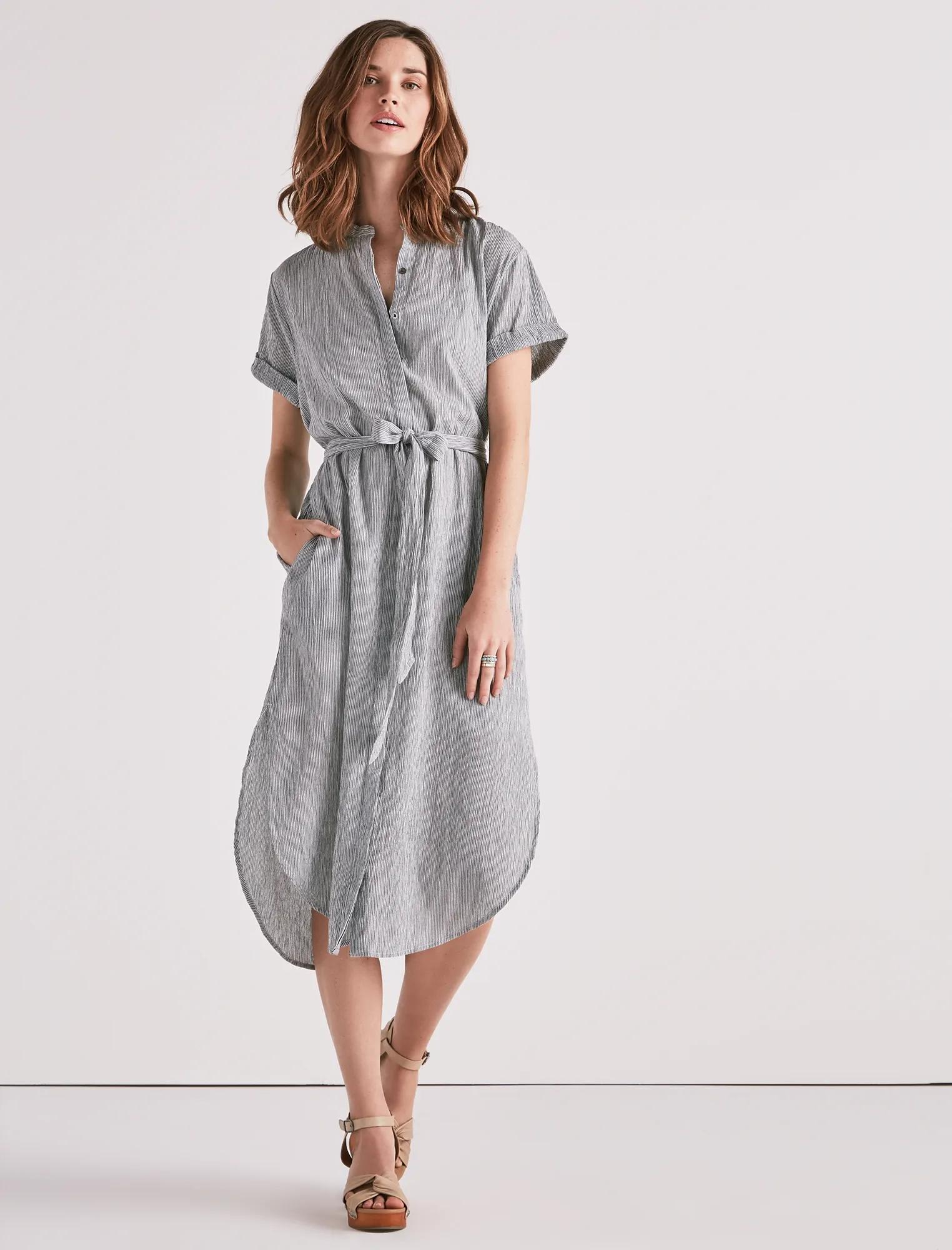 STRIPED SHIRT DRESS, image 2