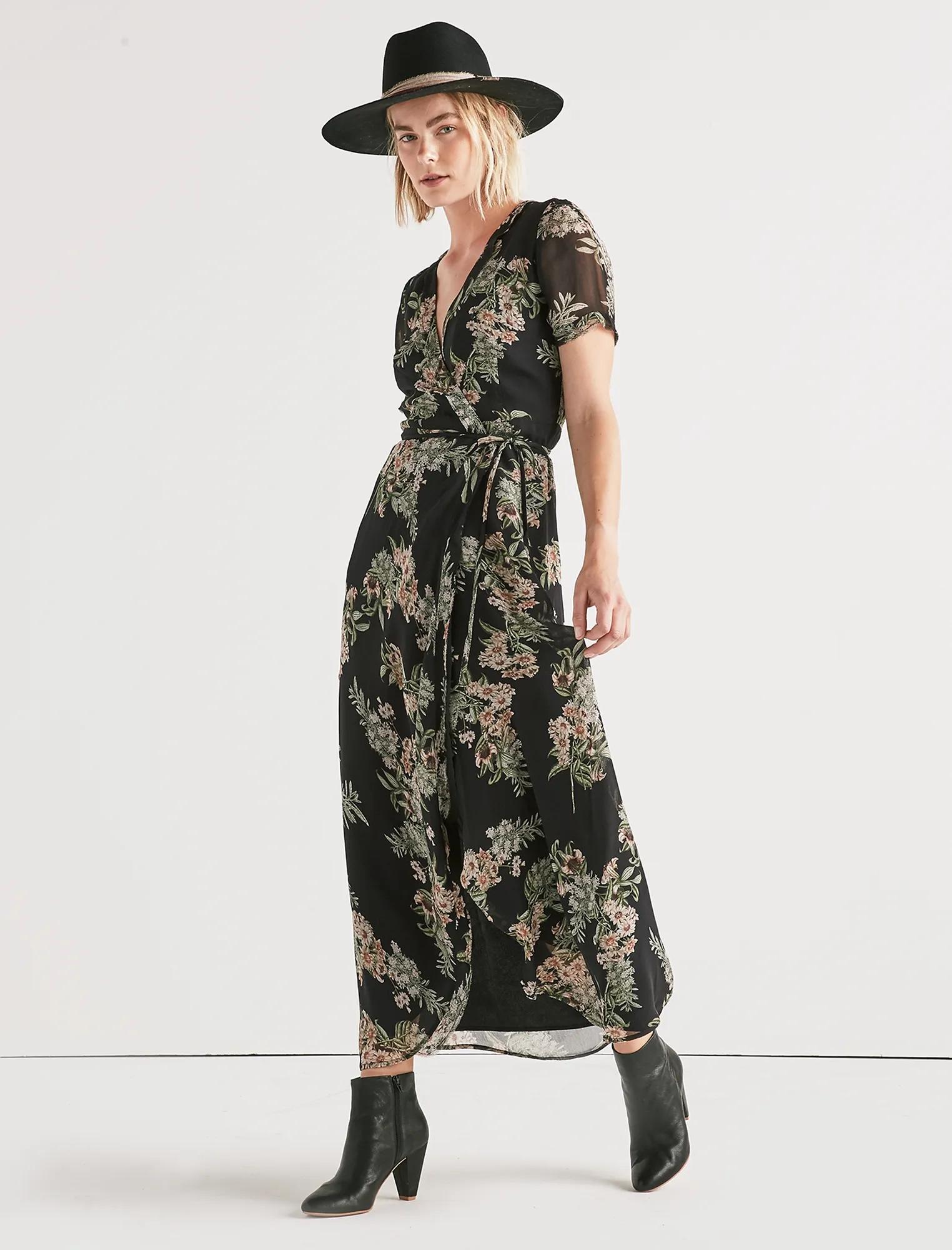 FLORAL MAXI WRAP DRESS, image 1