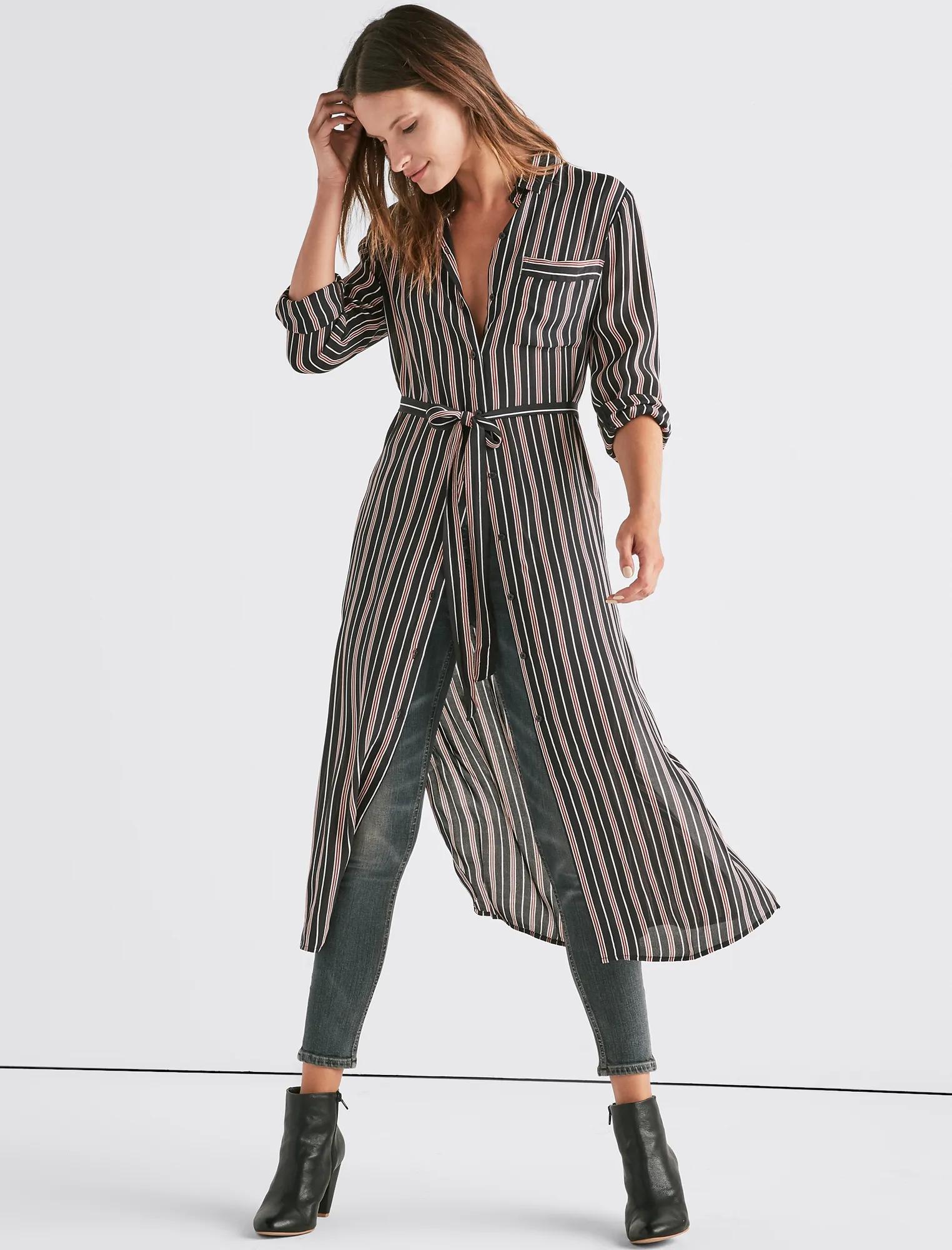 STRIPE SHIRT DRESS, image 1