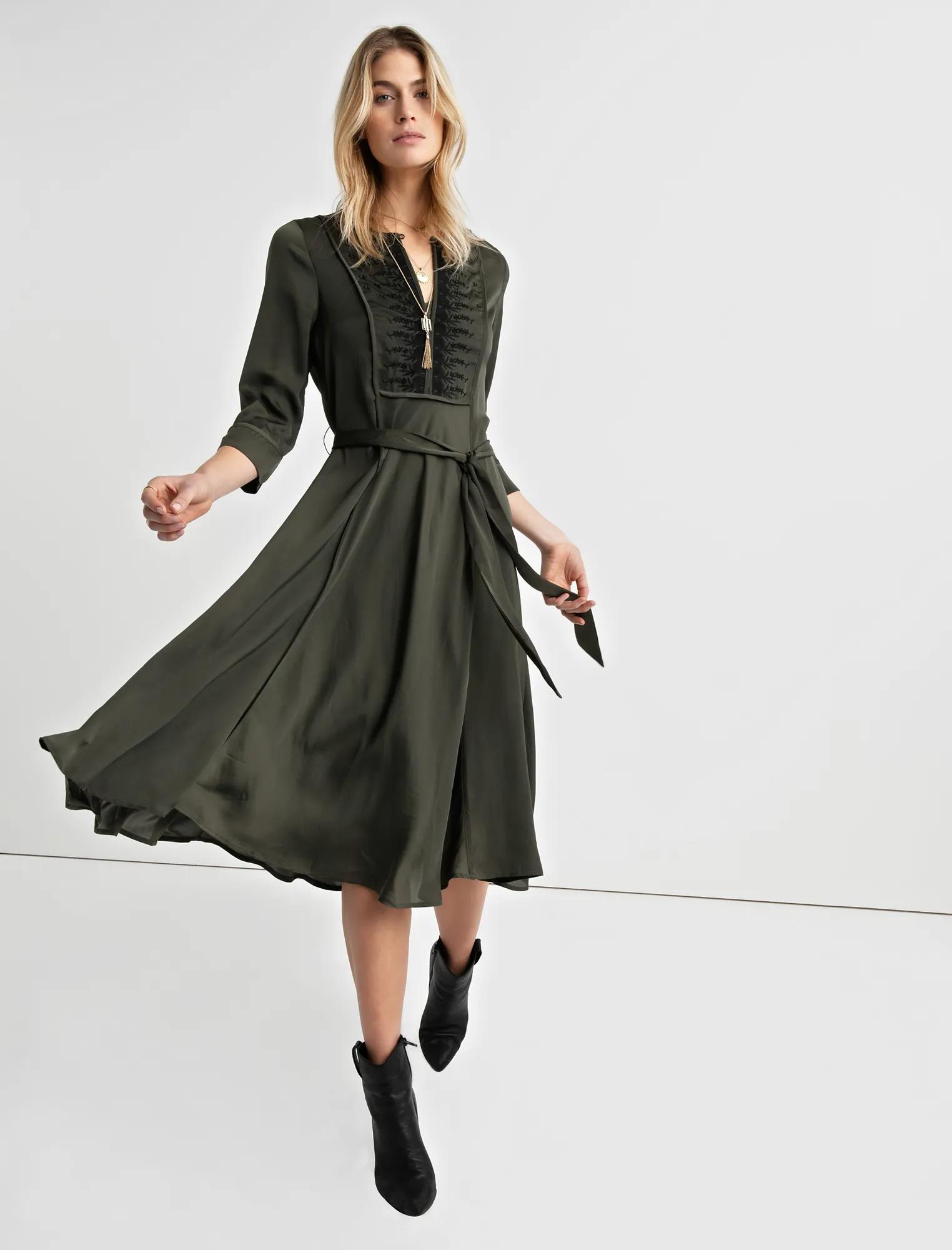 EMBROIDERED SATIN DRESS, image 1