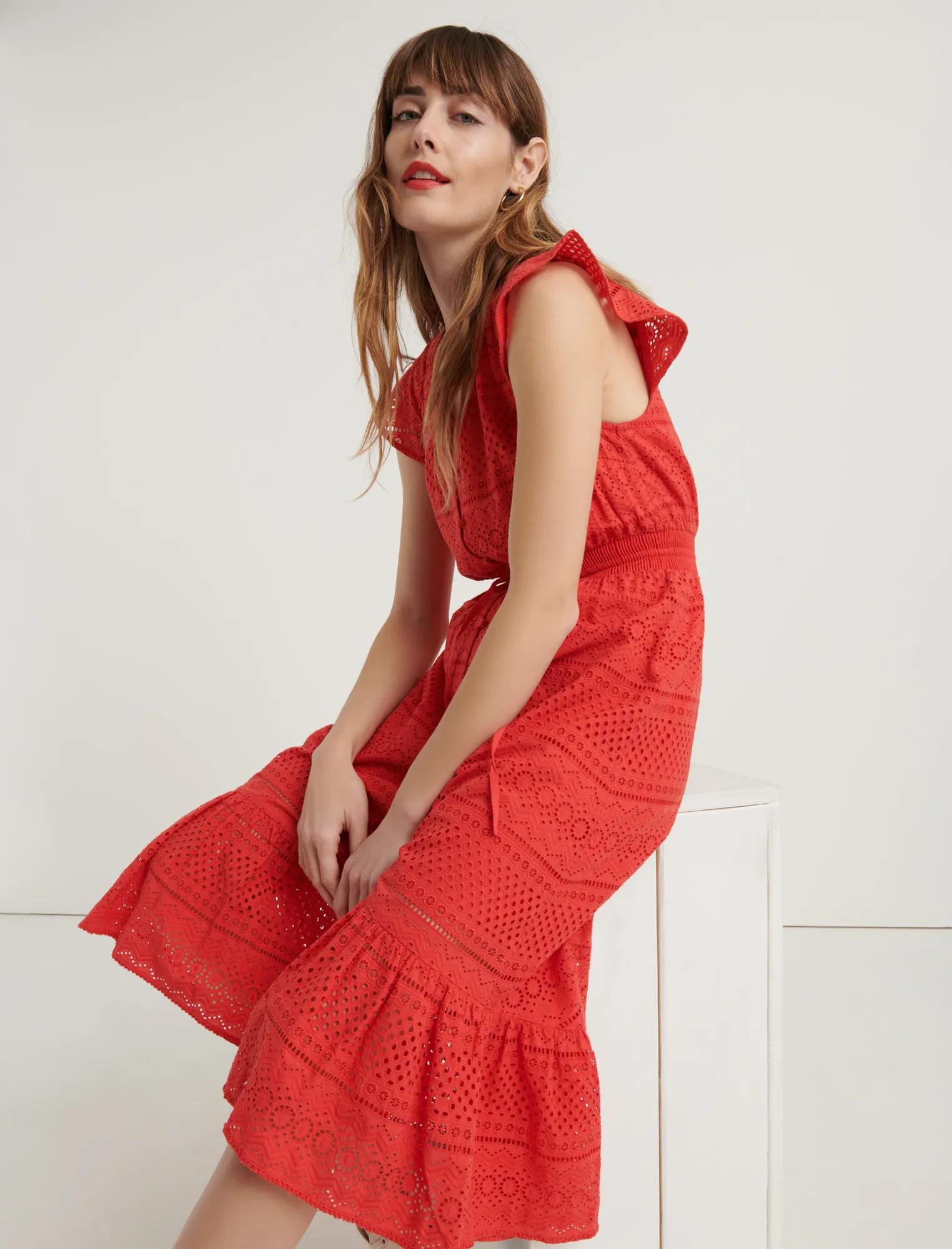 EYELET FLUTTER SLEEVE DRESS, image 2