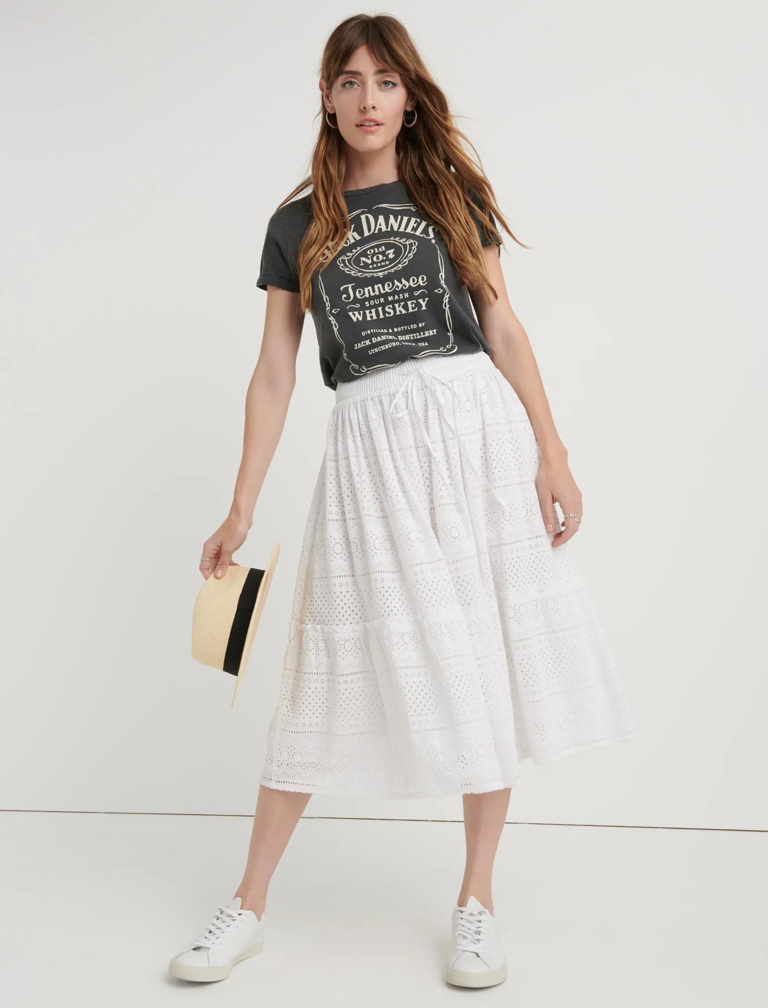 EYELET TIERED SKIRT, image 1