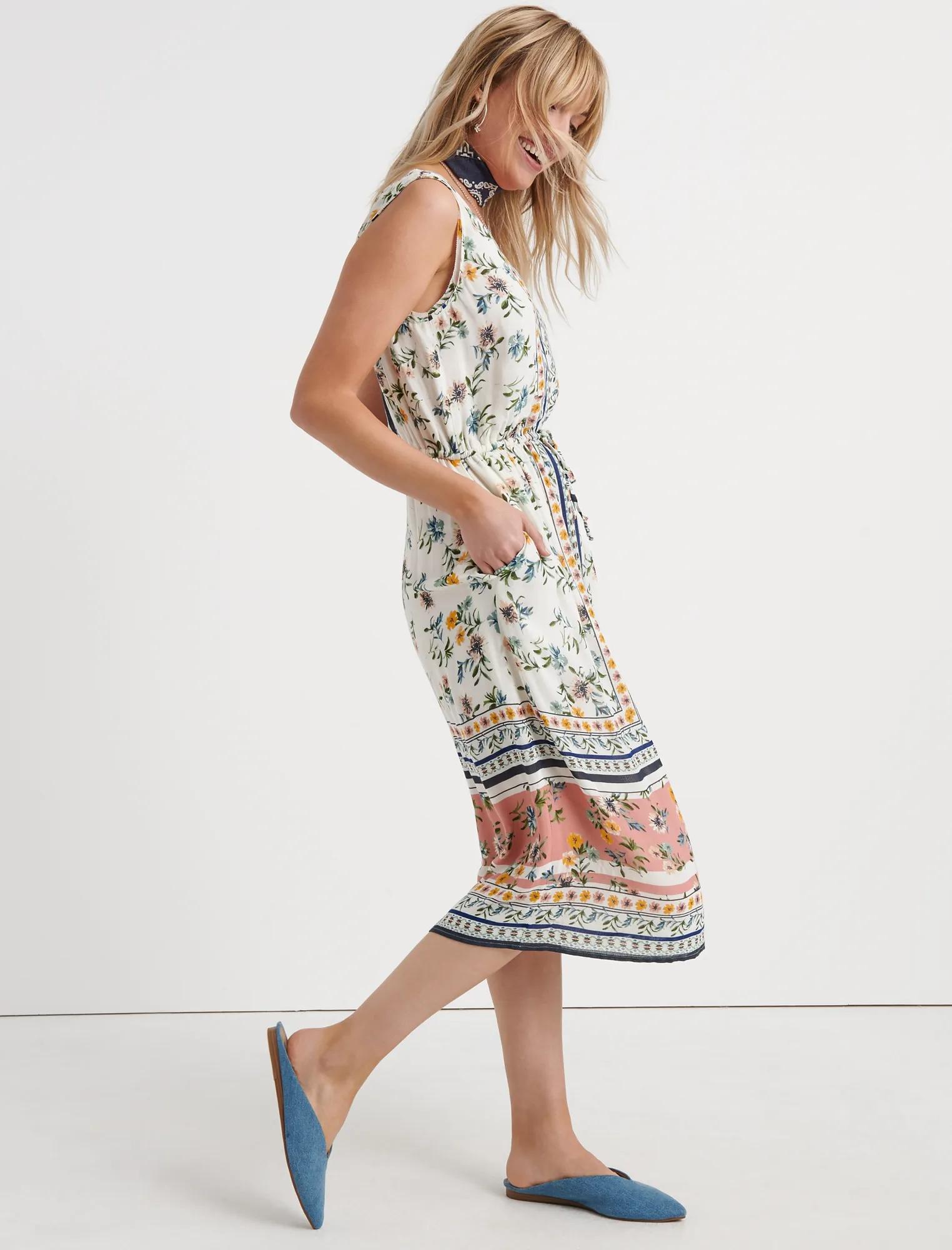 BORDER PRINT MIDI DRESS, image 2