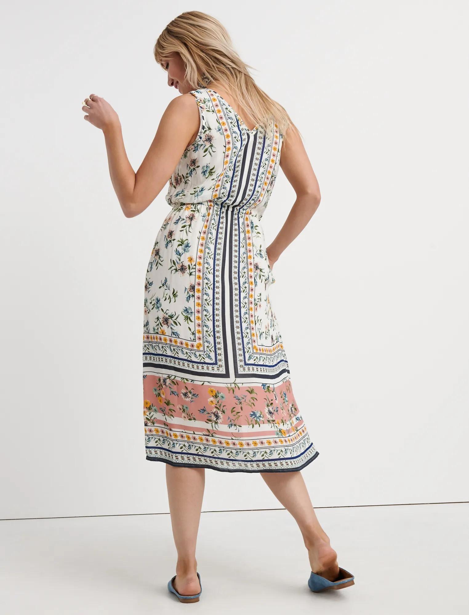 BORDER PRINT MIDI DRESS, image 3