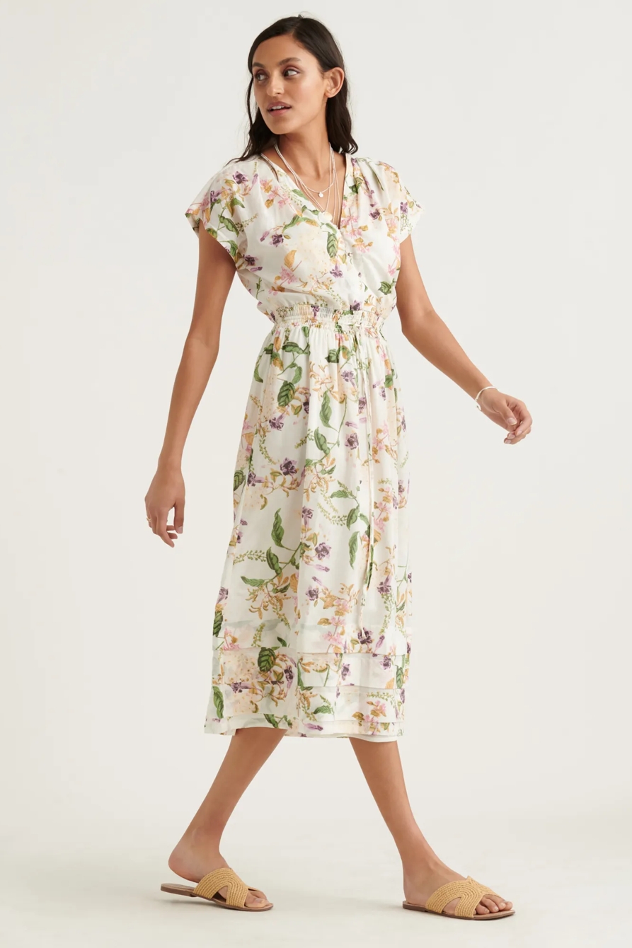 FLORAL VNECK MIDI DRESS, image 2