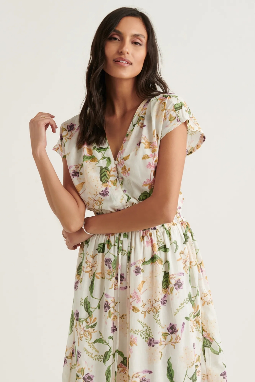 FLORAL VNECK MIDI DRESS, image 5