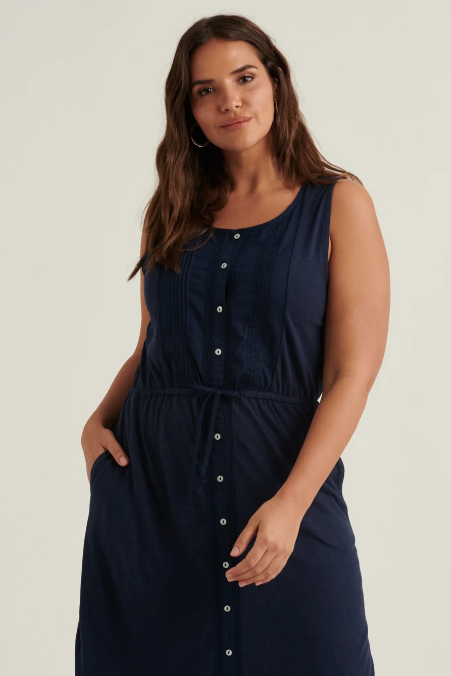 KNIT PINTUCK MIDI DRESS, image 4