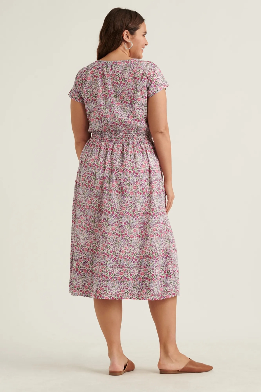 FLORAL VNECK MIDI DRESS, image 3