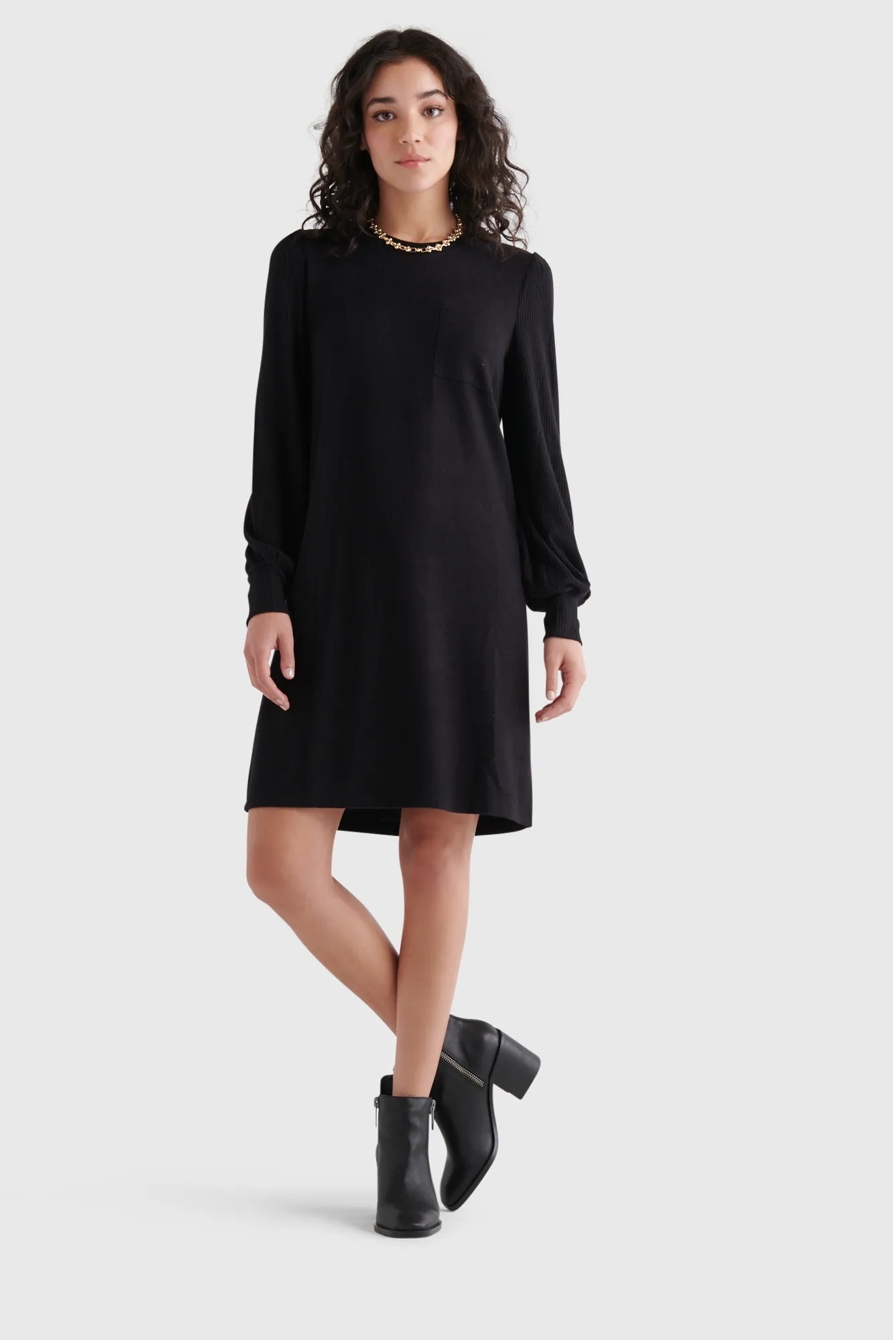 COZY KNIT RIB SLEEVE DRESS, image 2