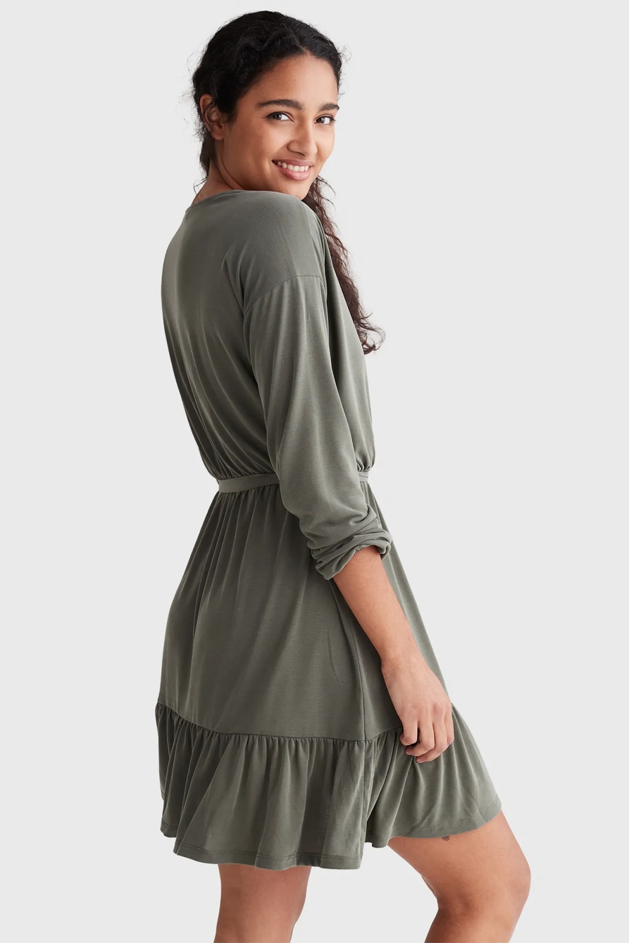 SANDWASH SURPLICE DRESS, image 2