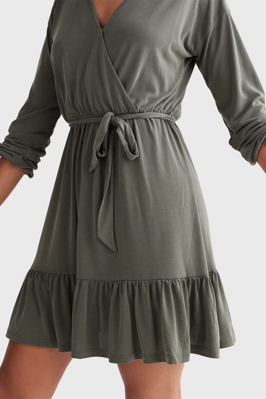 SANDWASH SURPLICE DRESS, image 4