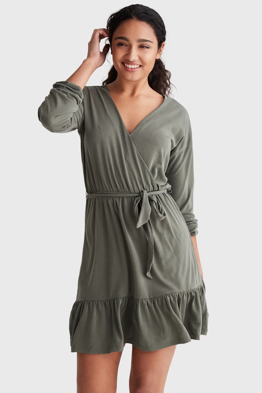 SANDWASH SURPLICE DRESS, image 5