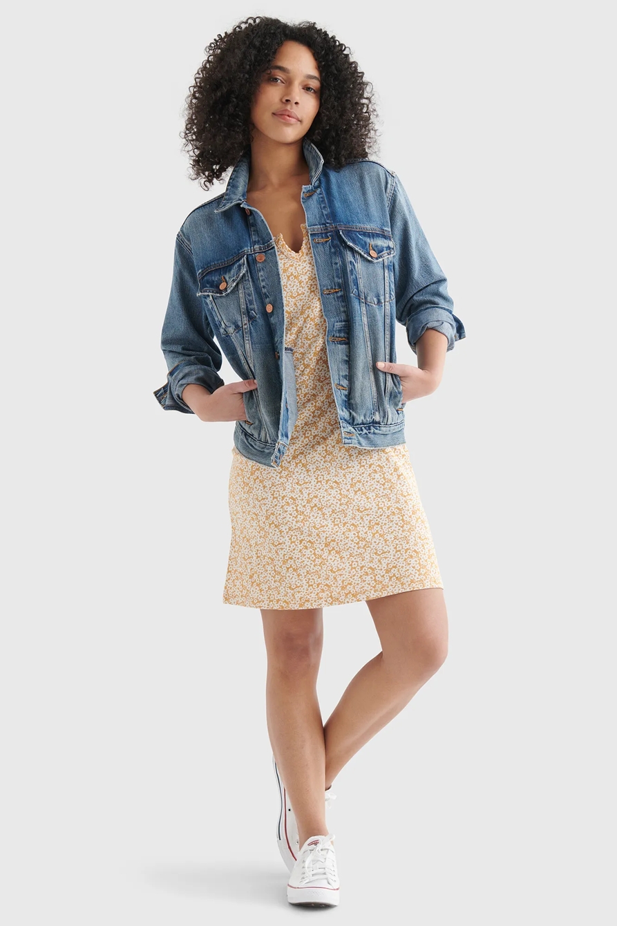 SCALLOP NOTCH MIDI DRESS, image 2