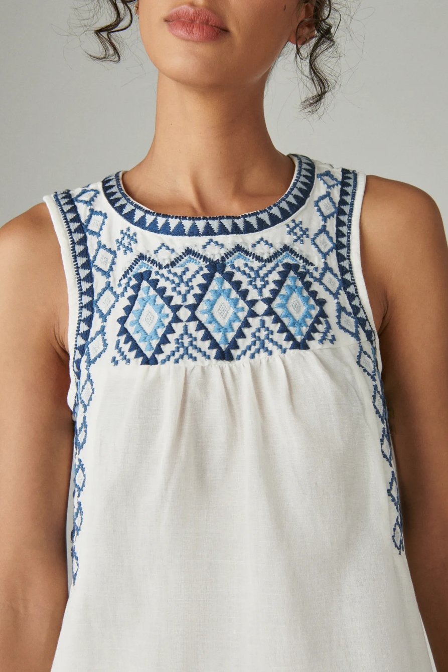 EMBROIDERED SLEEVELESS DRESS, image 4
