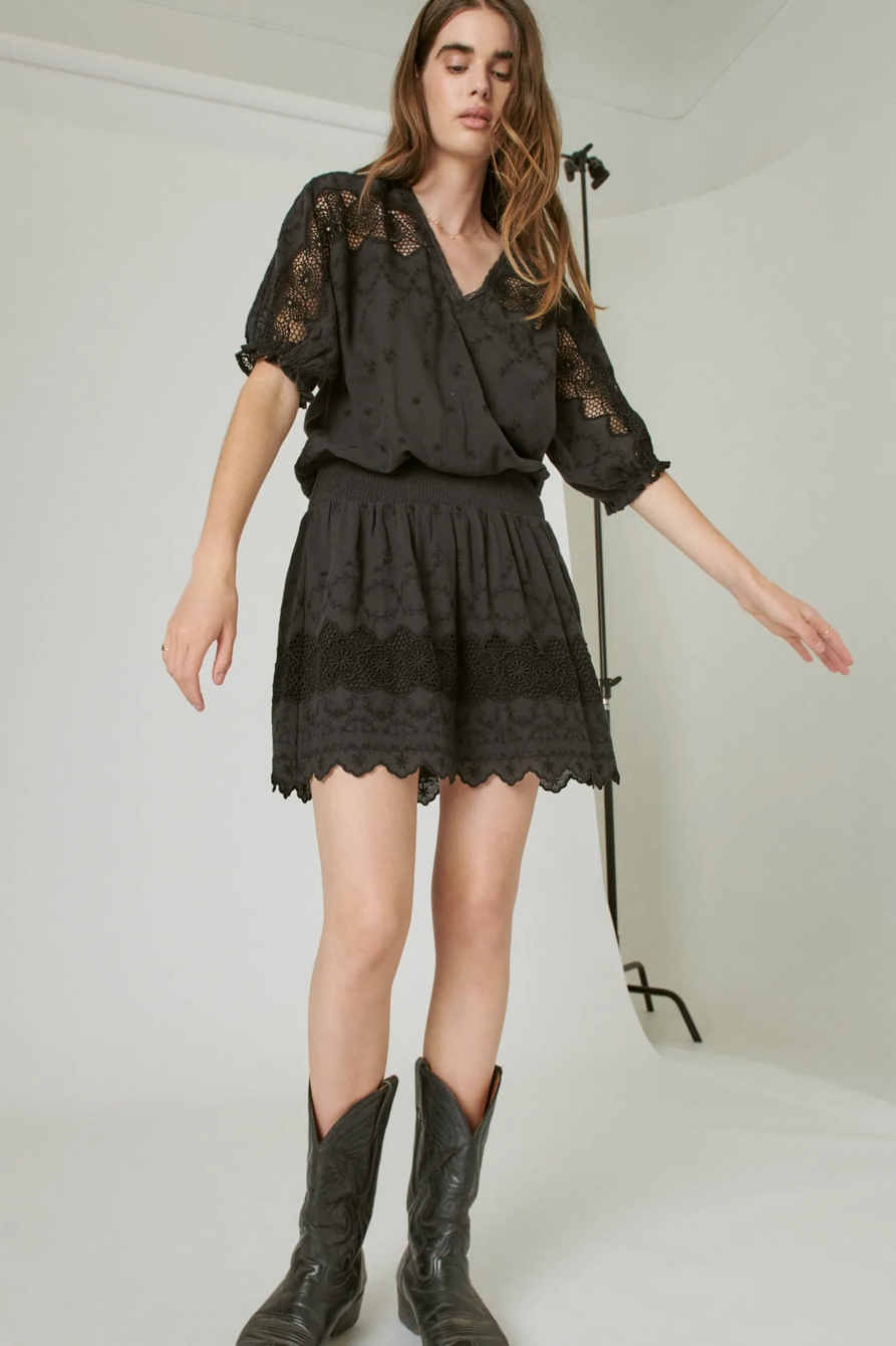 EYELET DROP WAIST MINI DRESS, image 5