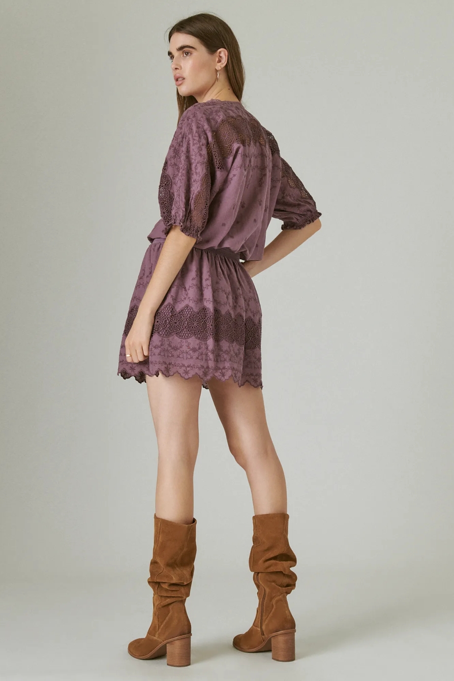 EYELET DROP WAIST MINI DRESS, image 3