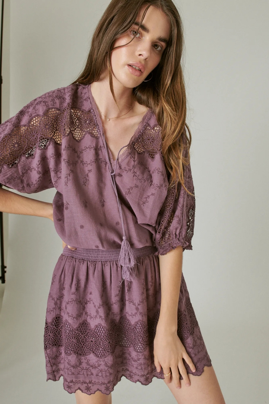 EYELET DROP WAIST MINI DRESS, image 5