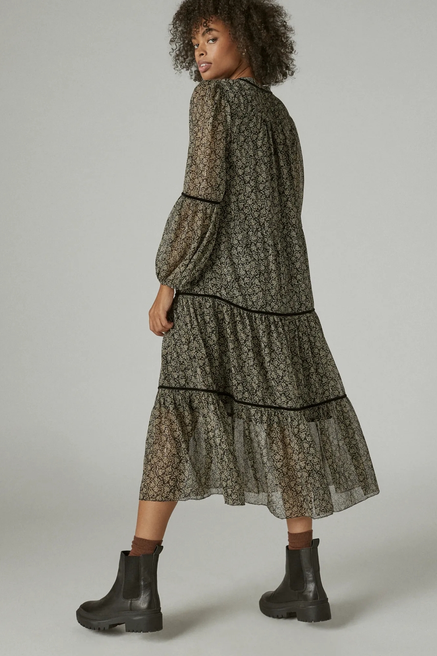 BOHO TIERED MIDI DRESS, image 3