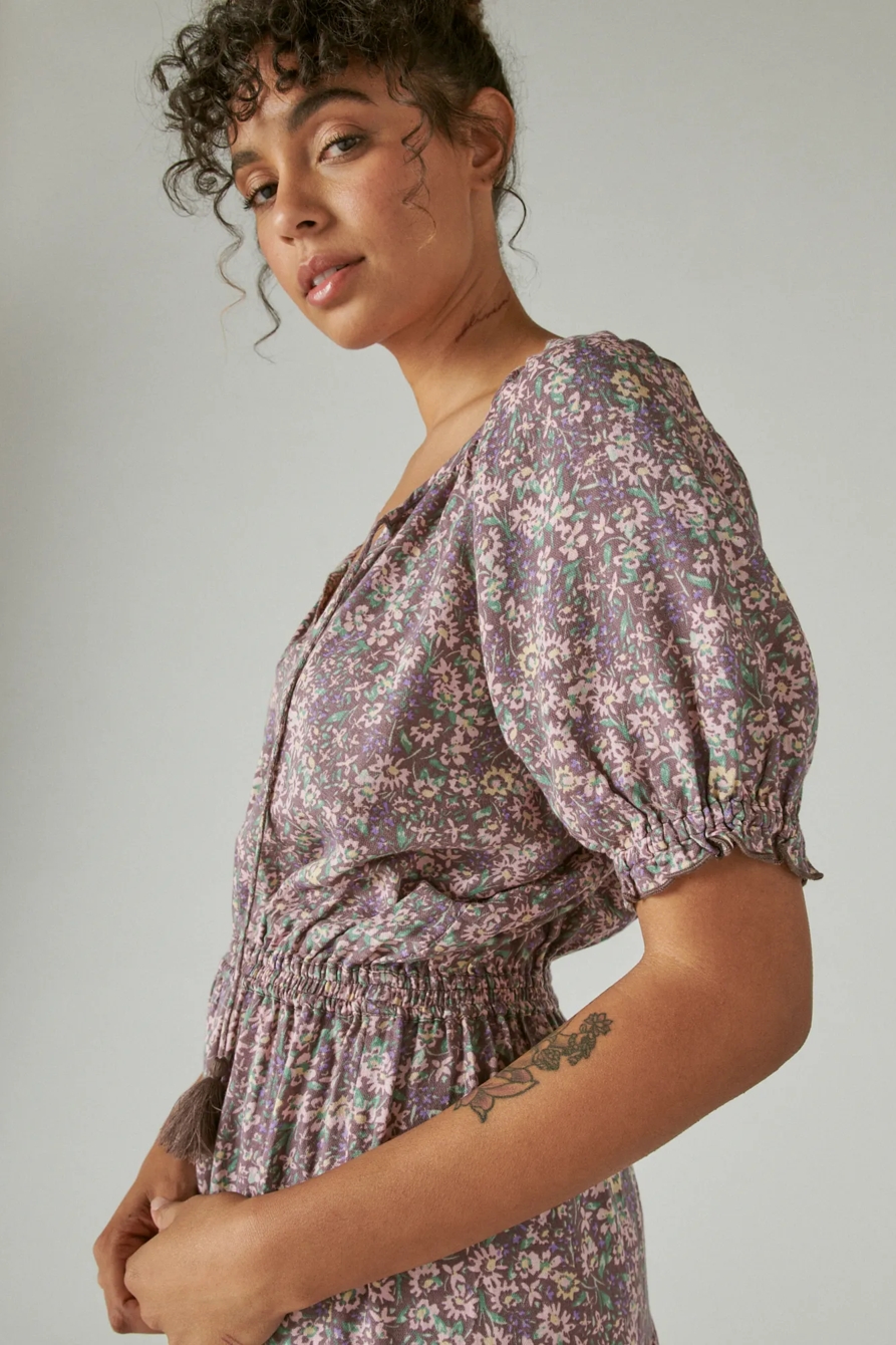 BOHO SMOCKED WAIST MAXI DRESS, image 4