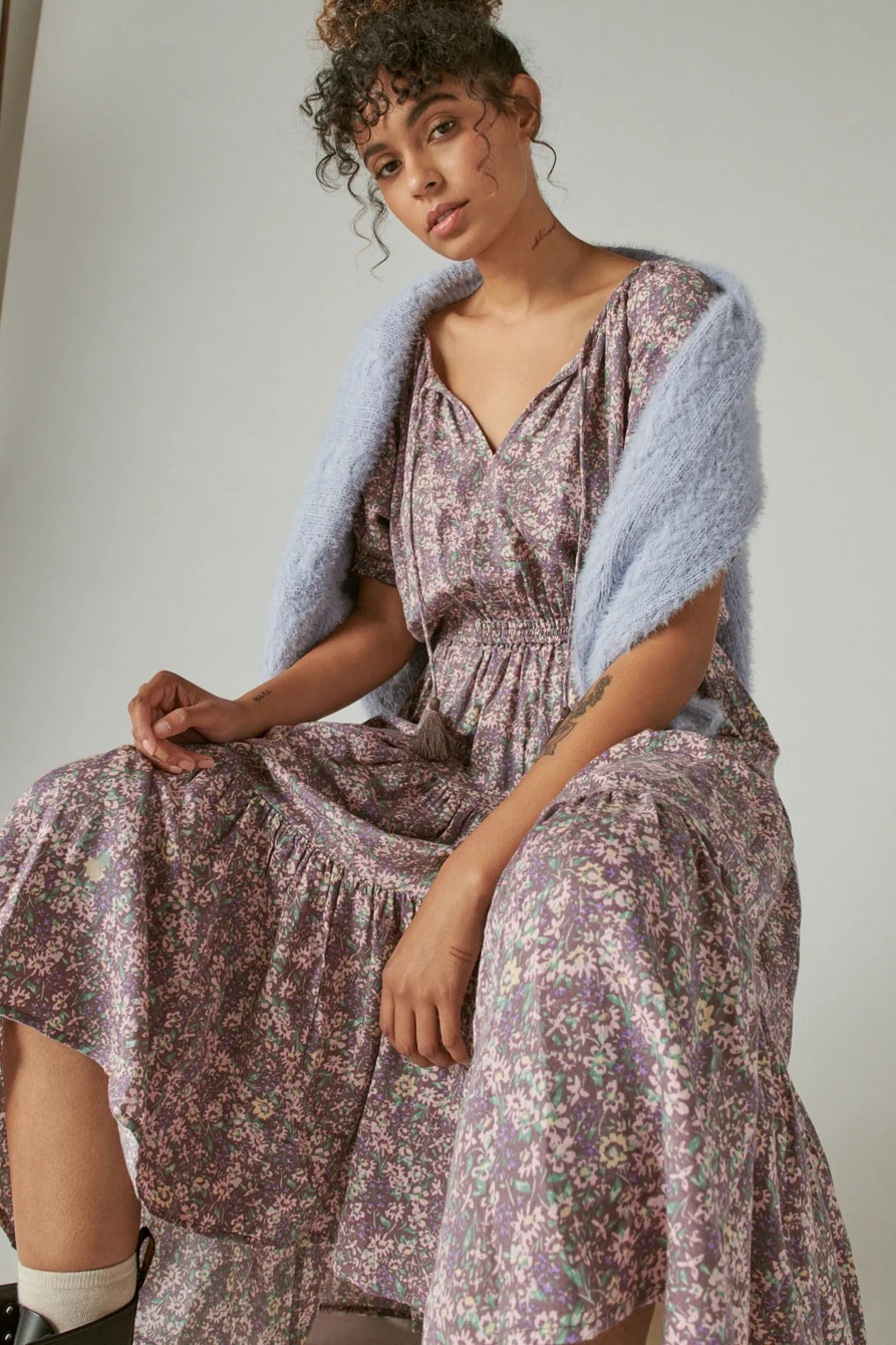 BOHO SMOCKED WAIST MAXI DRESS, image 5