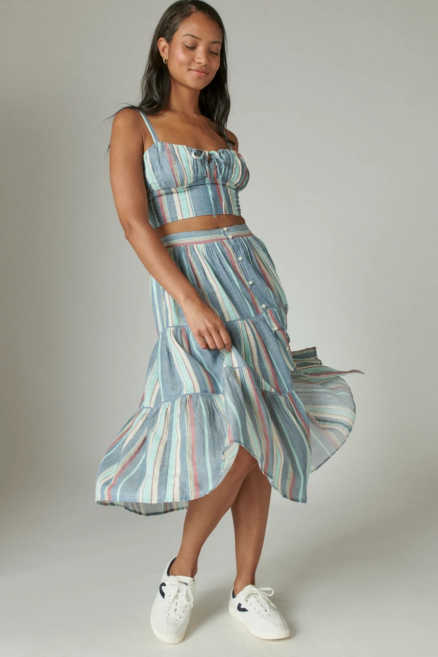 BUTTON FRONT MIDI SKIRT, image 2