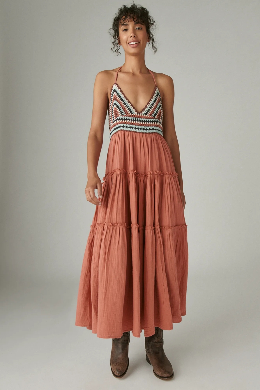 CROCHET TRIM MAXI DRESS, image 2
