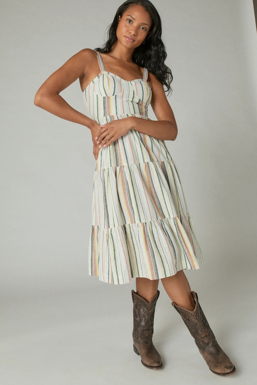 STRIPED CORSET MAXI DRESS, image 2