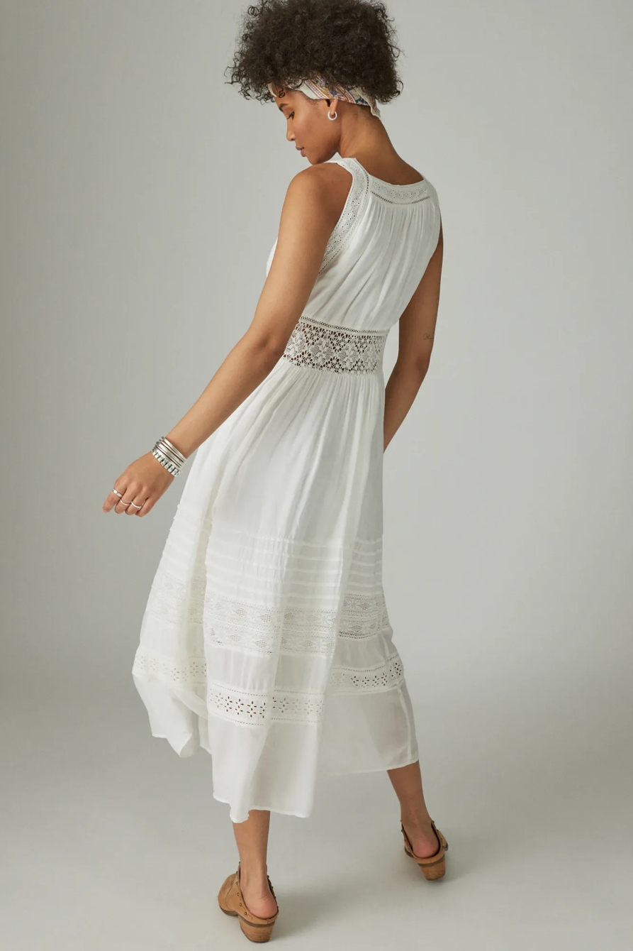 LACE V-NECK MAXI DRESS, image 3