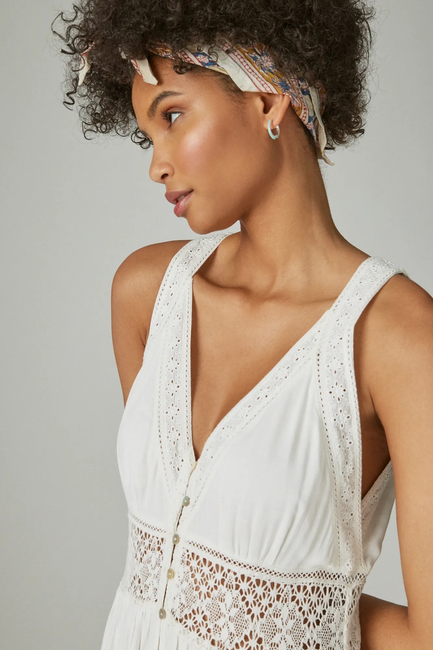 LACE V-NECK MAXI DRESS, image 4