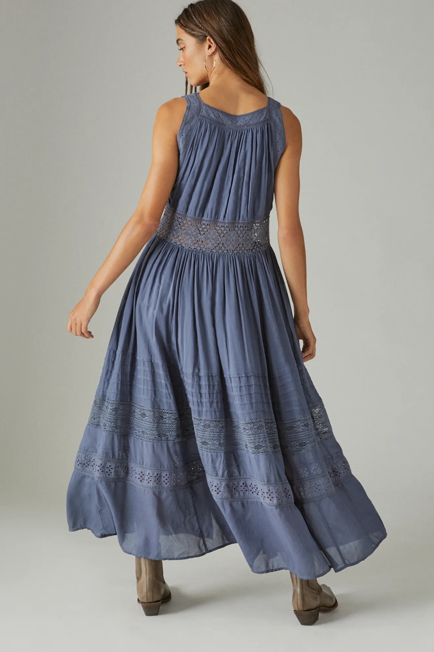 LACE V-NECK MAXI DRESS, image 2