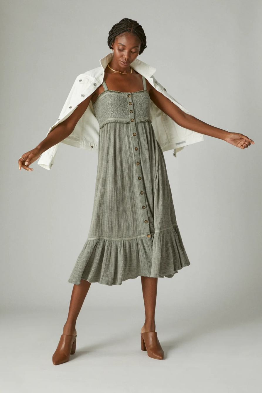 SMOCKED BODICE MAXI DRESS, image 2