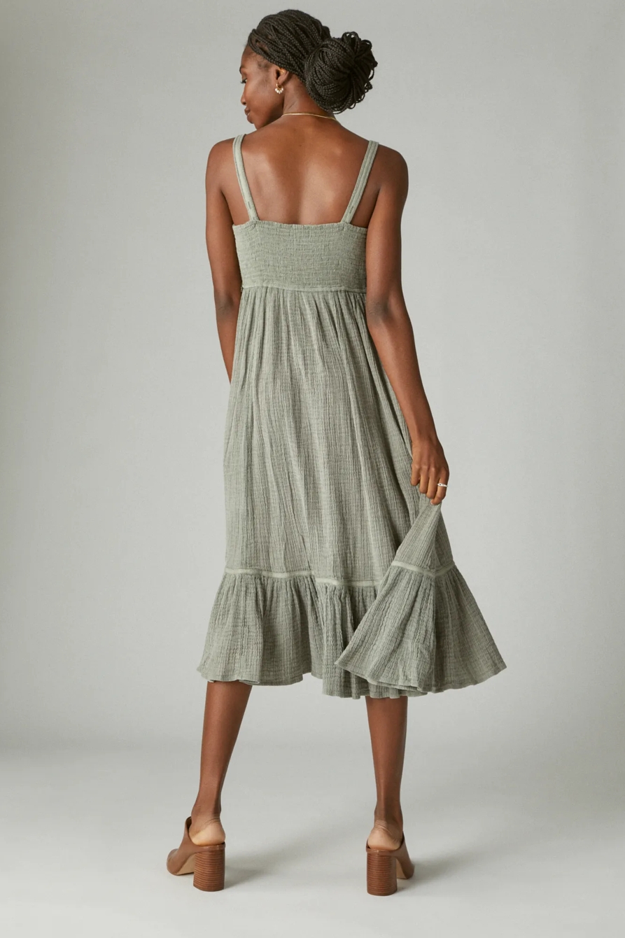 SMOCKED BODICE MAXI DRESS, image 3