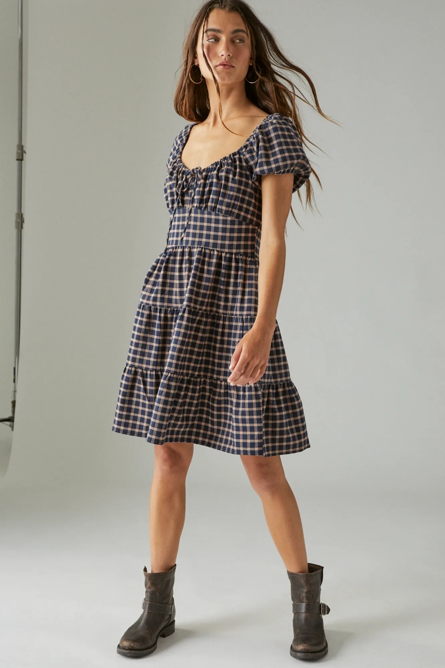 SHORT SLEEVE PLAID DRESS, image 2