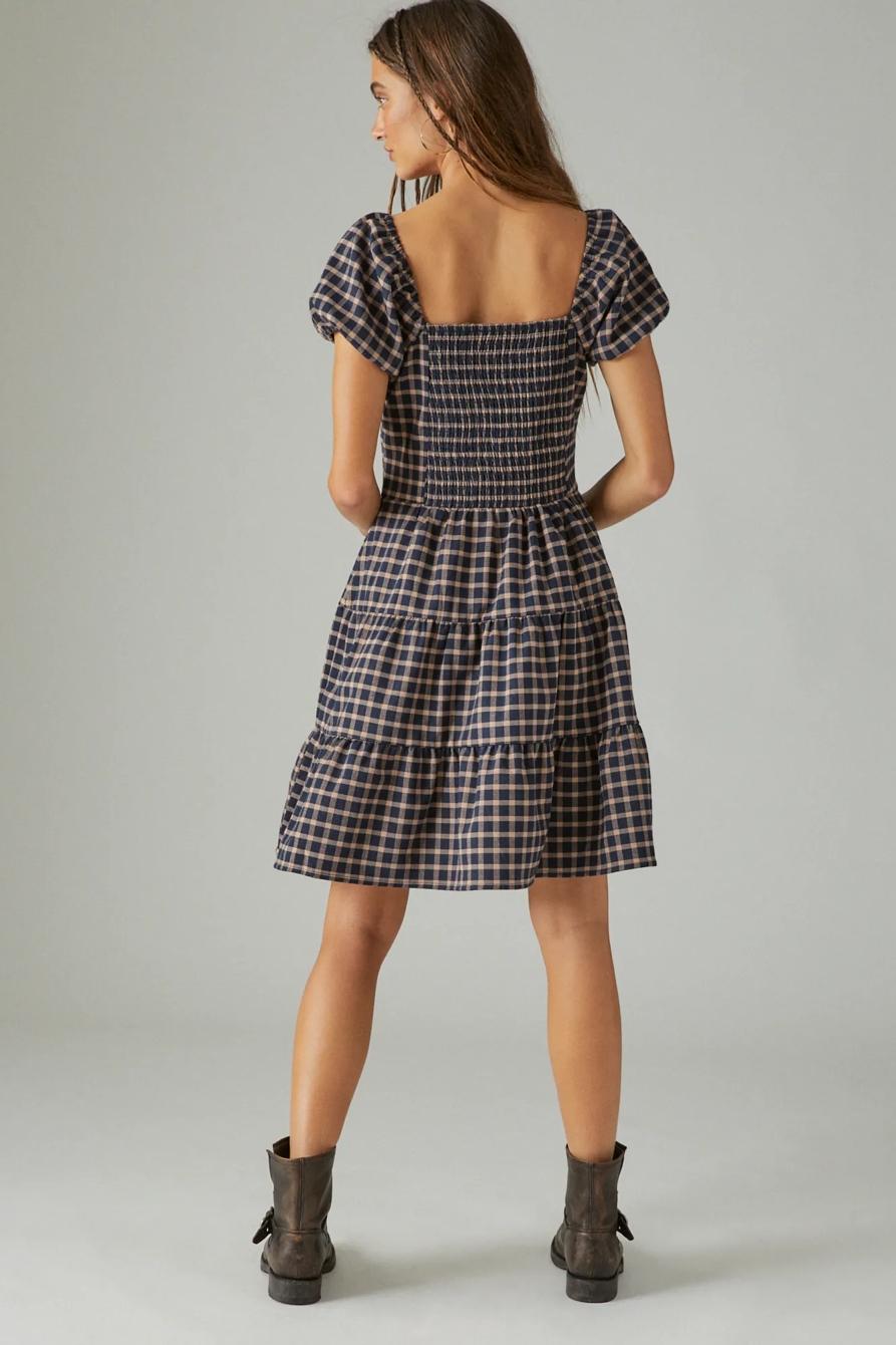 SHORT SLEEVE PLAID DRESS, image 3