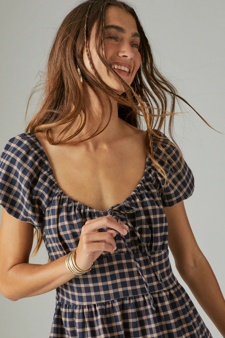 SHORT SLEEVE PLAID DRESS, image 4
