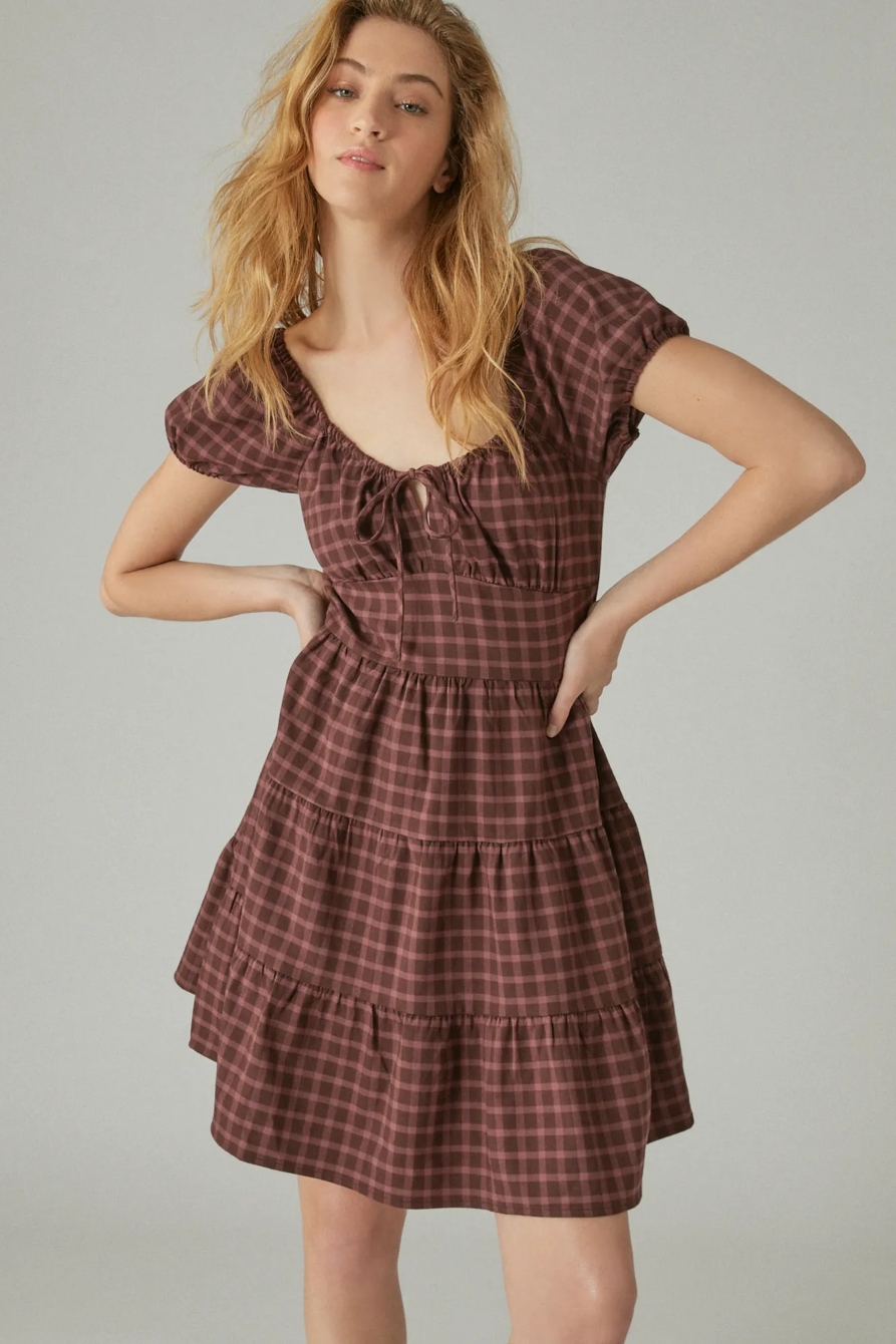 SHORT SLEEVE PLAID DRESS, image 2