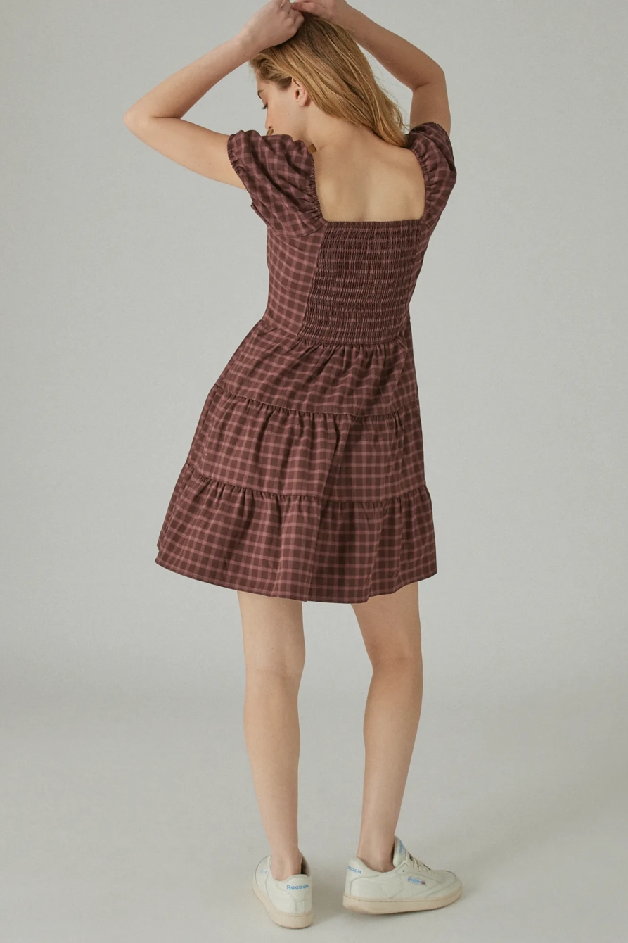 SHORT SLEEVE PLAID DRESS, image 3