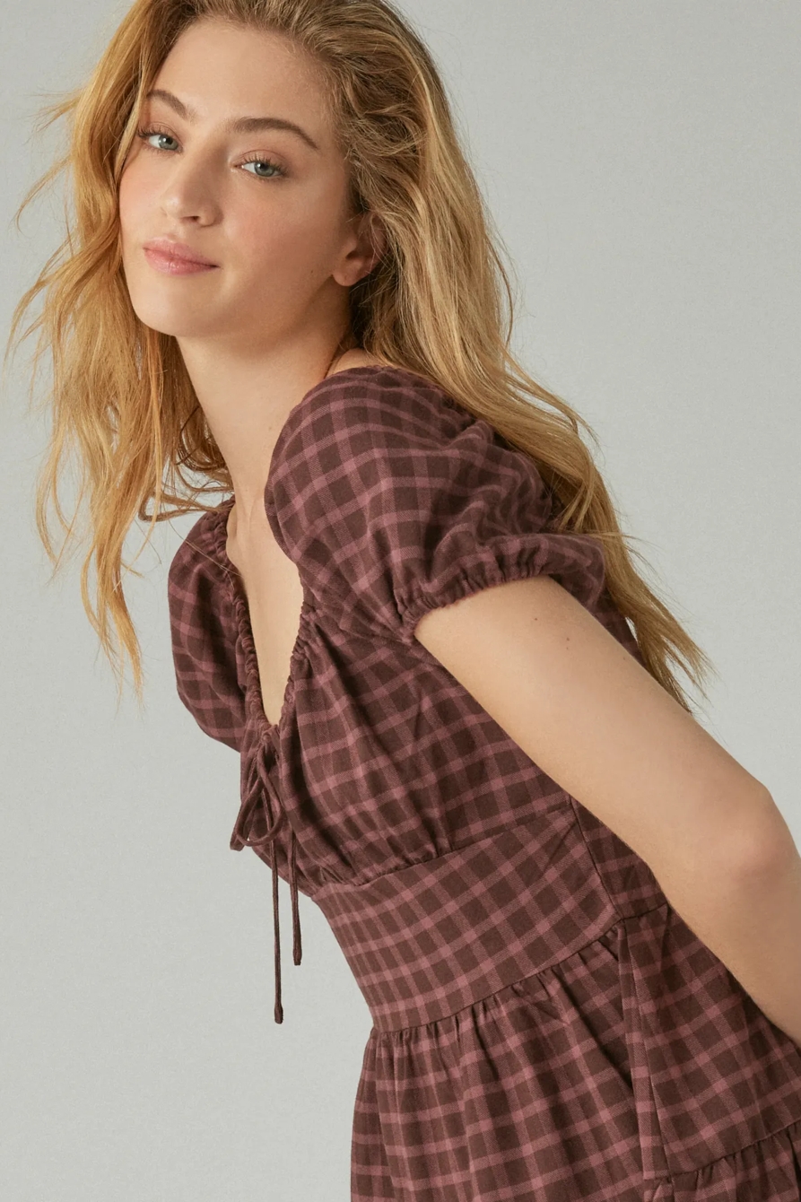 SHORT SLEEVE PLAID DRESS, image 4