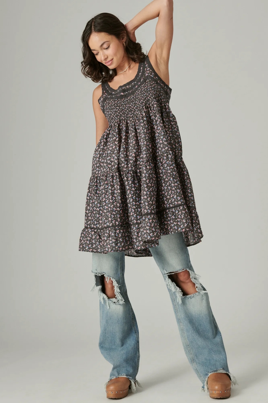FLORAL EMBROIDERED TIERED MINI DRESS, image 2